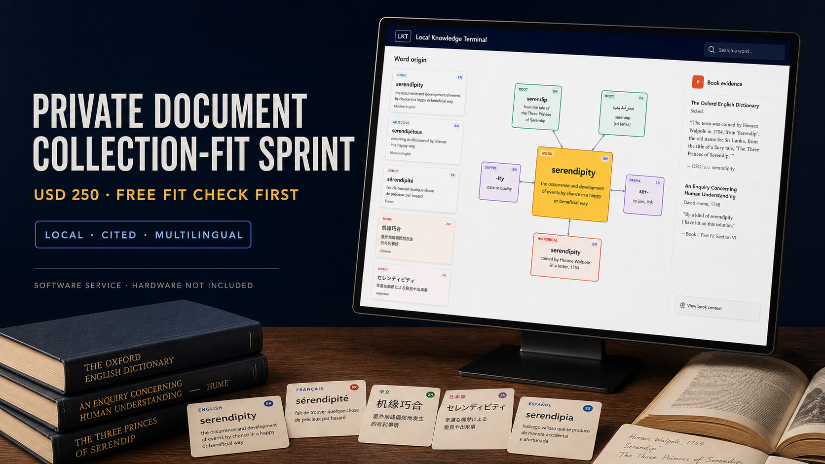 Private Document Collection-Fit Sprint: USD 250, free fit check first, software service, hardware not included